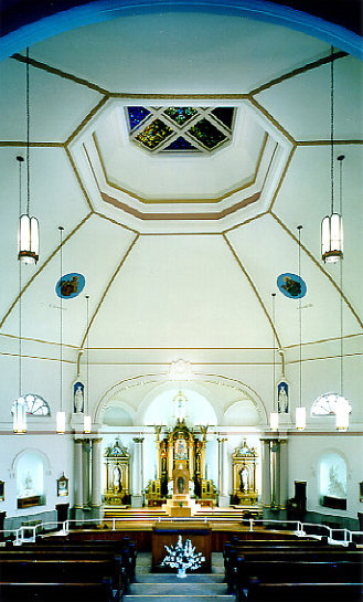 interior of a church with a dome