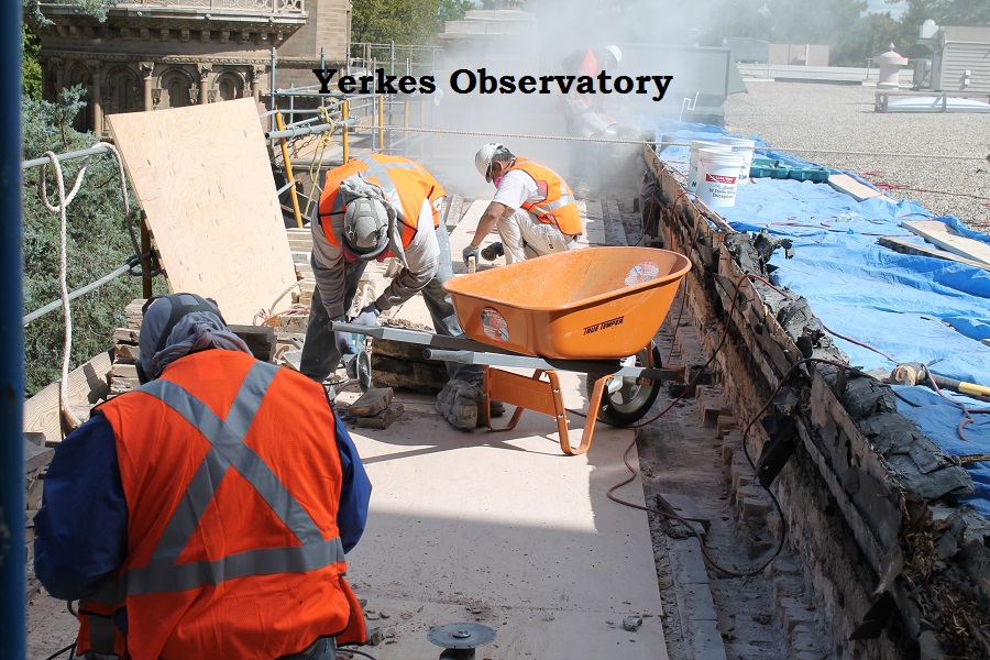 Yerkes observatory roofing work
