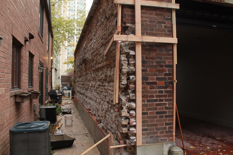 brick wall under construction