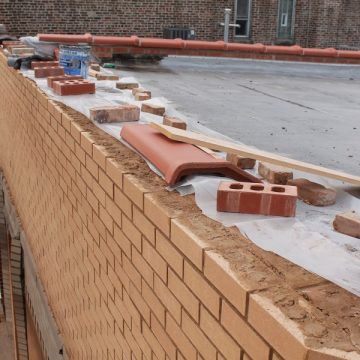 Brick wall being renovated