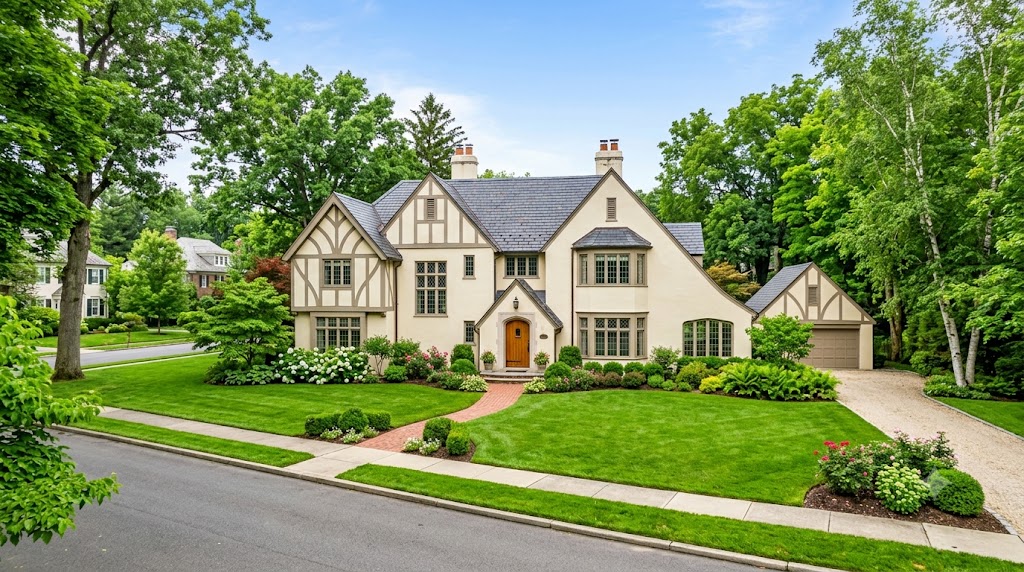 Beautifully restored historic stucco home in a Chicago suburb